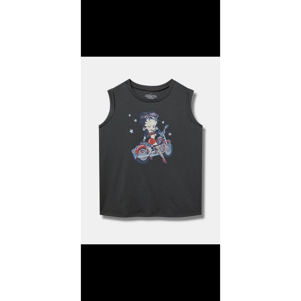 Torrid Betty Boop Cotton Roll Sleeve Tank size 2/2X NWT